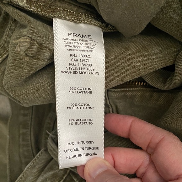 Frame Denim Le High Washed Moss Rips Distressed Straight Cropped Leg Jeans - Picture 11 of 11